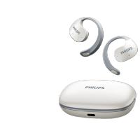 飞利浦蓝牙骨传导概念真无线挂耳式开放式夹式耳机TAT2708 米白