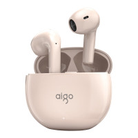 爱国者(AIGO)真无线蓝牙耳机通话半入耳游戏运动跑步耳机TA68 奶茶色