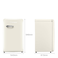 西屋(WESTINGHOUSE)迷你复古冰箱118升冷藏冷冻奶酪白BC-WD118M