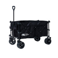 牧高笛(MOBIGARDEN)户外露营190L带刹车四向折叠便携式野营推车NX22671048 曜石黑(不含桌板)