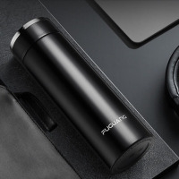 富光森宇真空保温杯304食品级不锈钢水杯子简约商务车载泡茶 450ML森宇黑