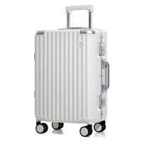 爱华仕(OIWAS) 铝框拉杆箱 磨砂防刮 四角金属防撞登机箱OCX6771-20 白色