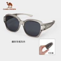 骆驼(CAMEL)大框可折叠潮流太阳镜134BB07613磨砂灰框灰片