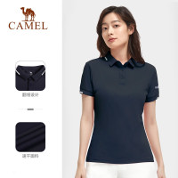 骆驼(CAMEL)女款短袖POLO衫V1S1VV930藏蓝L码