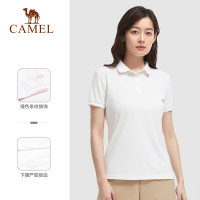 骆驼(CAMEL)女款短袖POLO衫V1S1VV930白色L码