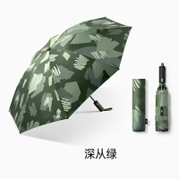 蕉下(BENEUNDER)三折自动雨伞RP63124-8骨伞 深丛绿