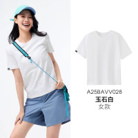 骆驼(CAMEL)女款短袖衫A25BAVV028玉石白 M