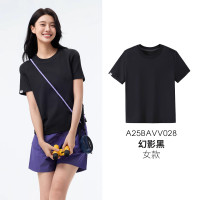 骆驼(CAMEL)女款短袖衫A25BAVV028幻影黑 XL