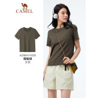 骆驼(CAMEL)女款短袖衫A25BAVV028鳄梨绿 S