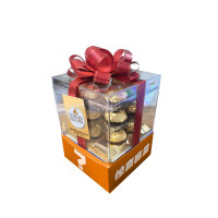 费列罗(Ferrero Rocher)榛果威化巧克力18粒方形礼盒装音乐盲盒组合/