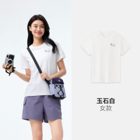 骆驼(CAMEL)女款短袖衫A25BAVV024玉石白 XL