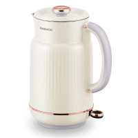 ‪大宇(DAEWOO) 家用双层防烫304不锈钢电热水壶DYSH-15F82 流苏白
