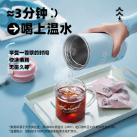 大宇(DAEWOO)烧水杯翻盖直饮便携式电烧水杯 黑巧椰椰D18