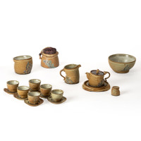 万仟堂(EDENUS))敦煌器像*成套02(新品)1壶1海6杯6碟1罐1茶渣筒1洗1盖置1承