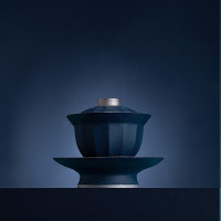 万仟堂(EDENUS) 鸿运高照·盖碗 1盖碗1承4杯 蓝砂釉