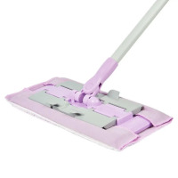 妙洁 夹布平板拖把家用一拖净办公室木地板干湿两用旋转拖布 吸水墩布夹布平拖