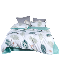 红豆 棉印花四件套HDJ-2252 叶子 床单230*250cm 被套200*230cm