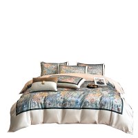 圣夫妮高奢意大利玉锦缎数码印花四件套-古都新秀SFN-226 床单*1 被套*1 枕套*2