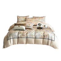 圣夫妮高奢意大利玉锦缎数码印花四件套-红颜醉SFN-227 床单*1 被套*1 枕套*2