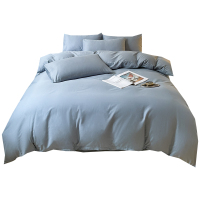 圣夫妮全棉纯色四件套-铂金蓝SFN-162 被套200*230cm 床单230*240cm 枕套48*74cm*2