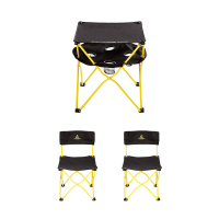 错山双层折叠桌椅三件套 黑色U-08 一桌两椅