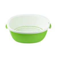 茶花(CHAHUA) 厨房置物架双层沥水架洗菜篮 27cm欧式滴水筛