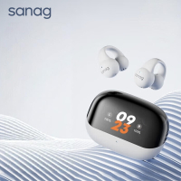 sanag带屏幕无线蓝牙耳夹式耳机S-S2pro-耳机-白色
