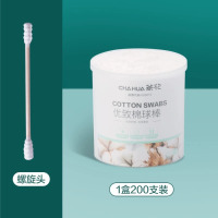茶花(CHAHUA) 双头棉签掏耳勺化妆卸妆尖头棉球棒 优致棉球棒(200支)