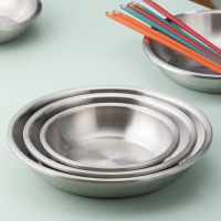 茶花(CHAHUA) 加厚圆盘家用碟子菜盘餐盘 甄享304不锈钢盘26