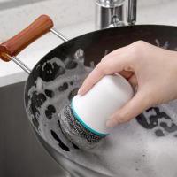 茶花(CHAHUA) 洁境可替换头握柄锅刷茶花白+蓝色尺寸:6.5*10.5