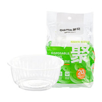 茶花(CHAHUA) 加厚耐高温餐盒 悠齐一次性塑碗500本色尺寸:5.9*13.3