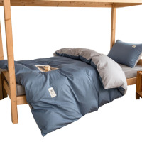 芳恩 SUS-Z4003 良品全棉单人三件套 床单160×230cm 被套155×210cm 牛仔蓝+浅灰