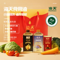 海天 古法小榨花生油 压榨一级亚麻籽油 l小磨芝麻香油 2.5L铁罐三件套HT-HY300Z