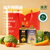 海天 压榨一级亚麻籽油 古法小榨花生油 有机山茶油 2.5L铁罐三件套HT-HY301S