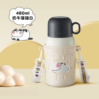 物生物(RELEA) 喵团子儿童保温杯460ml JV012354-0460-BS奶牛喵喵白