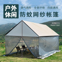 艾瑞迪 户外防蚊透气帐篷L码 3*6m银胶+纱 Q-027
