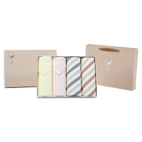 爱竹人家用洗浴4件套1(细纹纱布巾*2+ 条锻毛巾*2) AZR-JYXY4JT1/盒