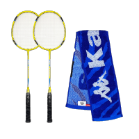 卡帕(Kappa)黄色铝合金羽毛球拍+健跑巾套装 K0AZ8GP01+K0BZ8GM03L