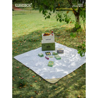 LUINGBOX 户外防潮野餐垫便携式 1.5*2m 黑白格子