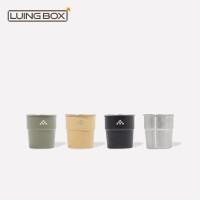 LUINGBOX 畅享不锈钢水杯4件套 橄榄绿/浅咖/黑色/金属原色 300ml*4