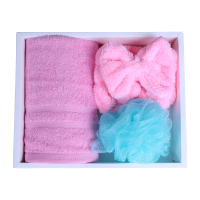 爱竹人卫浴三件套(竹纤维美容巾*1 +沐浴球*1 +干发带*1)