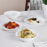 乐美雅(Luminarc) 家用无铅白玉玻璃 弓箭华瑞娜白玉餐具4件套LC-CJJ1100