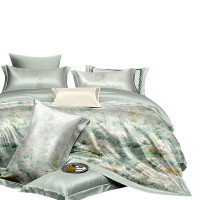 芳恩 墨韵全棉磨毛四件套FN-Z8065 云雾-绿 床单:245×250cm被套:200×230cm枕套:48×74cm