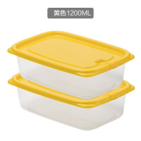 茶花(CHAHUA)其他日杂小件长方形贝格保鲜盒1200ML*2黄色 000001 尺寸:21.8*14.3*6cm