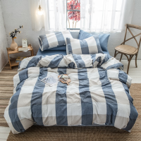 啄木鸟(plover)全棉水洗棉四件套-蓝白ZMN-QMSX-02 被套*1 床单*1 枕套*2