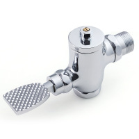 造康铜体加厚入墙脚踏式冲洗阀脚踩蹲便器冲水阀厕所卫生间开关