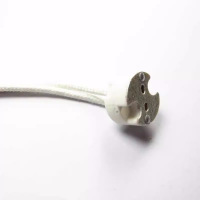 飞利浦射灯灯泡灯珠卤素卤钨灯杯插泡插脚12V两针2针插口 MR16灯脚线 5条装