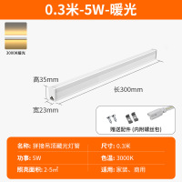 led灯管一体化T5日光灯 T5灯管0.3米 白光/暖光 5W 两个装