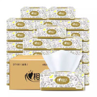 心相印 抽纸卫生纸餐巾纸 3层 100抽*24包 整箱装 DT100