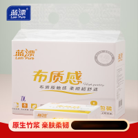 蓝漂 布质感压花抽纸卫生纸4层104抽8包 LP-4553